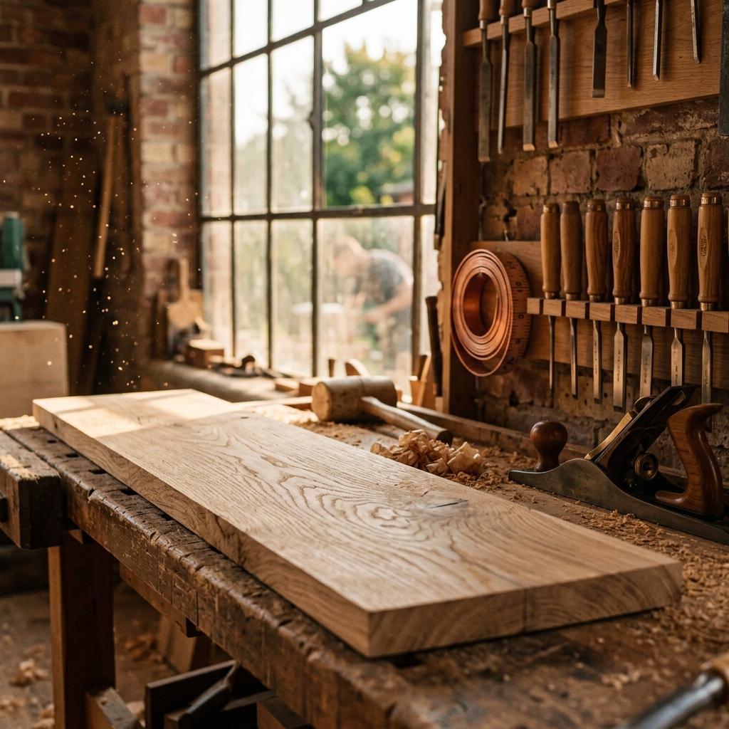 Master craftsman Atilla Sener executing precise construction work inside the workshop